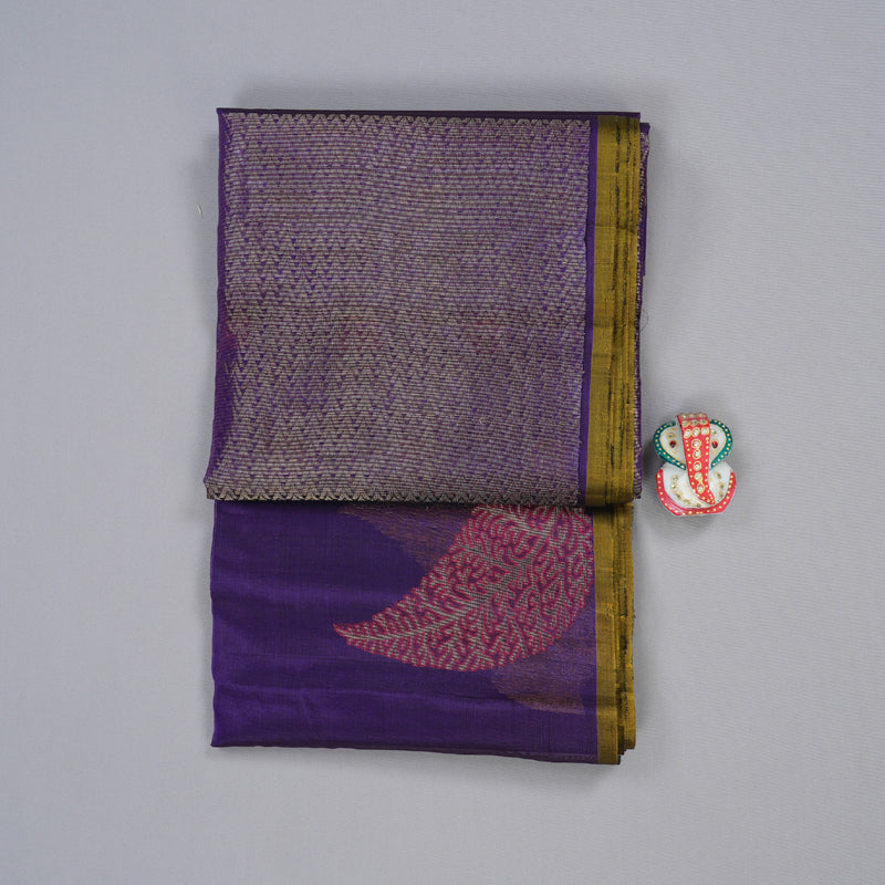 Hayagrivas Handloom Kora Silk Cotton Saree in Enchanting Blue KBD1779A4-1