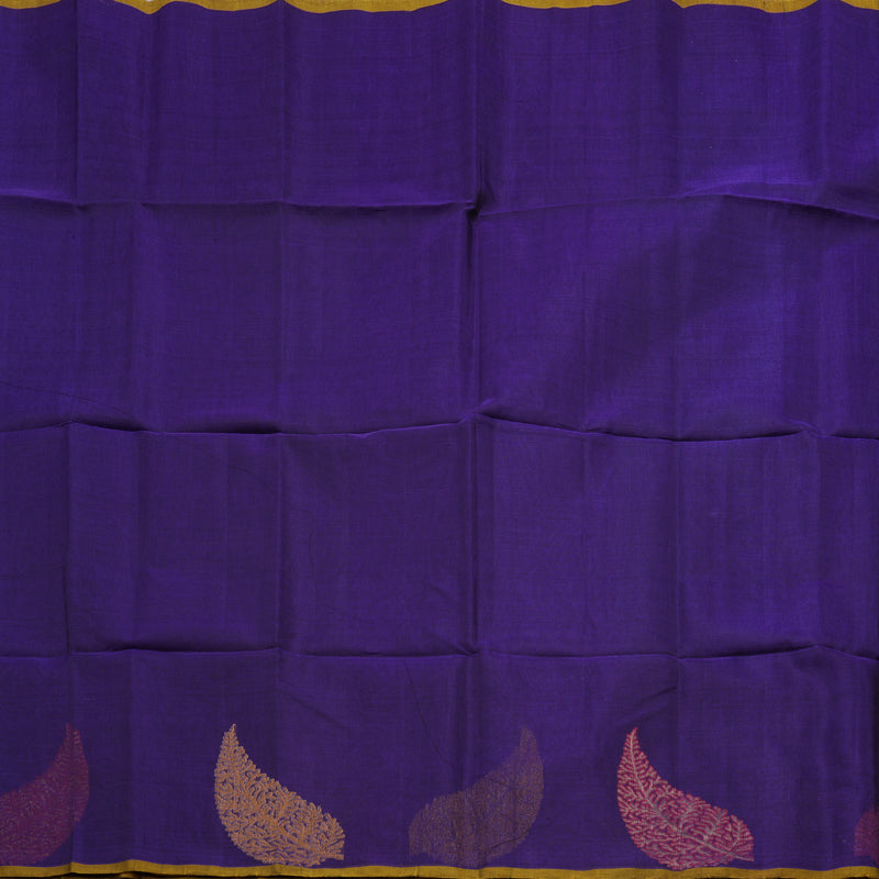 Hayagrivas Handloom Kora Silk Cotton Saree in Enchanting Blue KBD1779A4-1