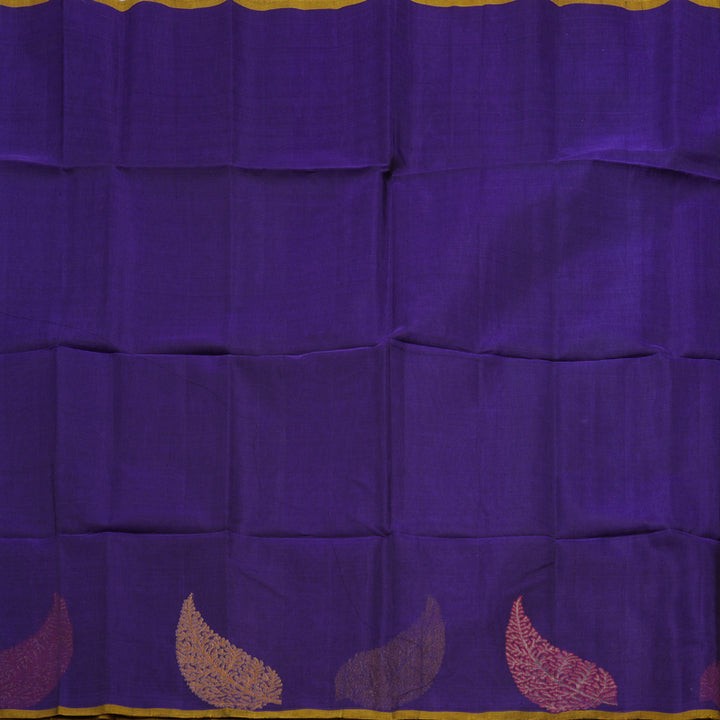 Hayagrivas Handloom Kora Silk Cotton Saree in Enchanting Blue KBD1779A4-1