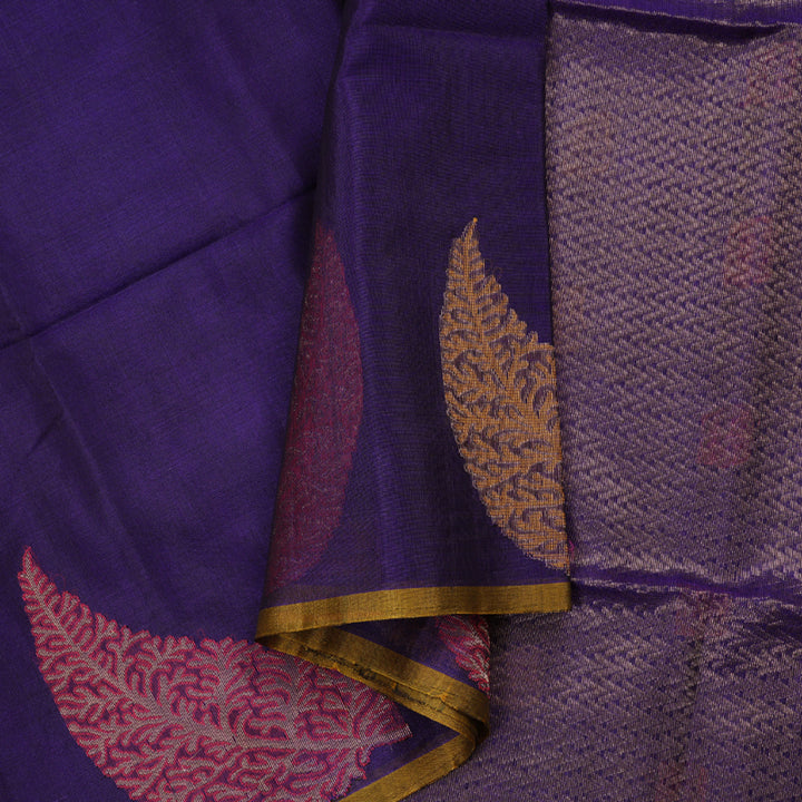 Hayagrivas Handloom Kora Silk Cotton Saree in Enchanting Blue KBD1779A4-1