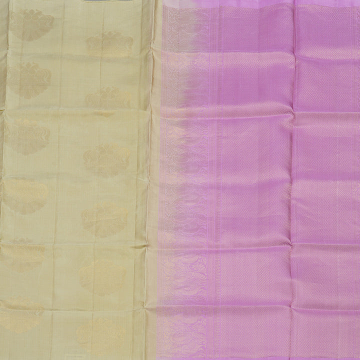 Hayagrivas Handloom Pure Beige Soft Silk Saree KBD1788A2-7