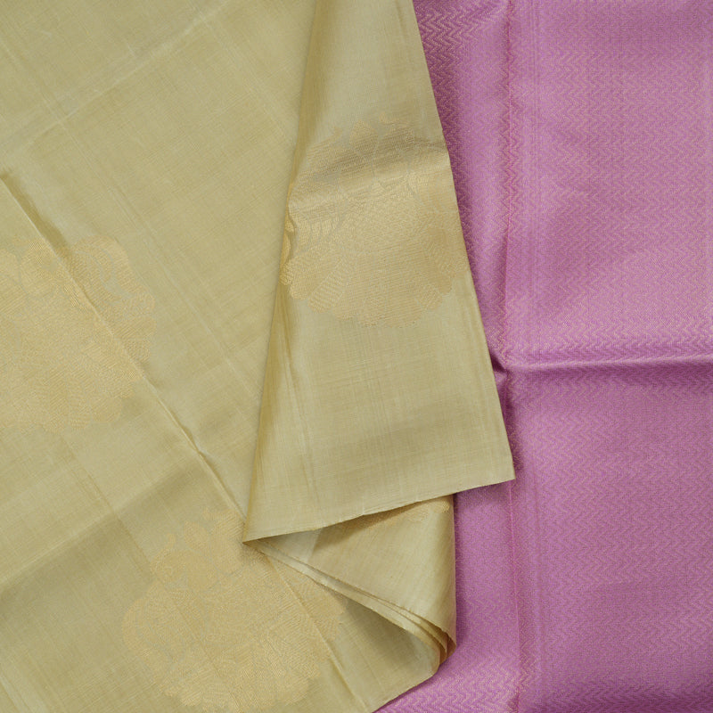 Hayagrivas Handloom Pure Beige Soft Silk Saree KBD1788A2-7
