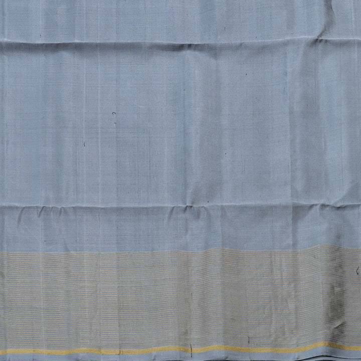 Hayagrivas Majestic Blue Handloom Soft Silk Saree with Dark Grey Border KBD1788A3-10