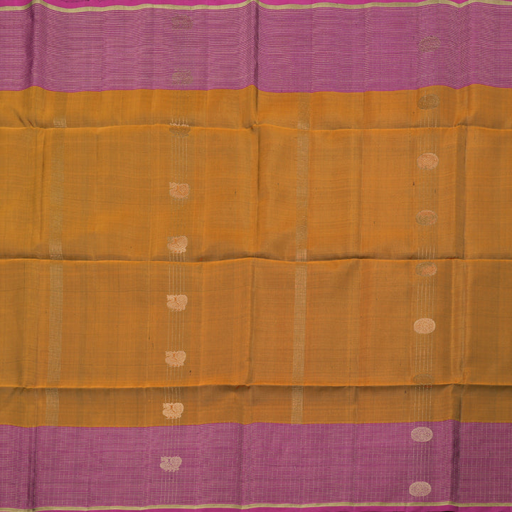 Hayagrivas Handloom Soft Silk Saree in Radiant Honey Orange with Majestic Pink Contrast KBD1788A3-12