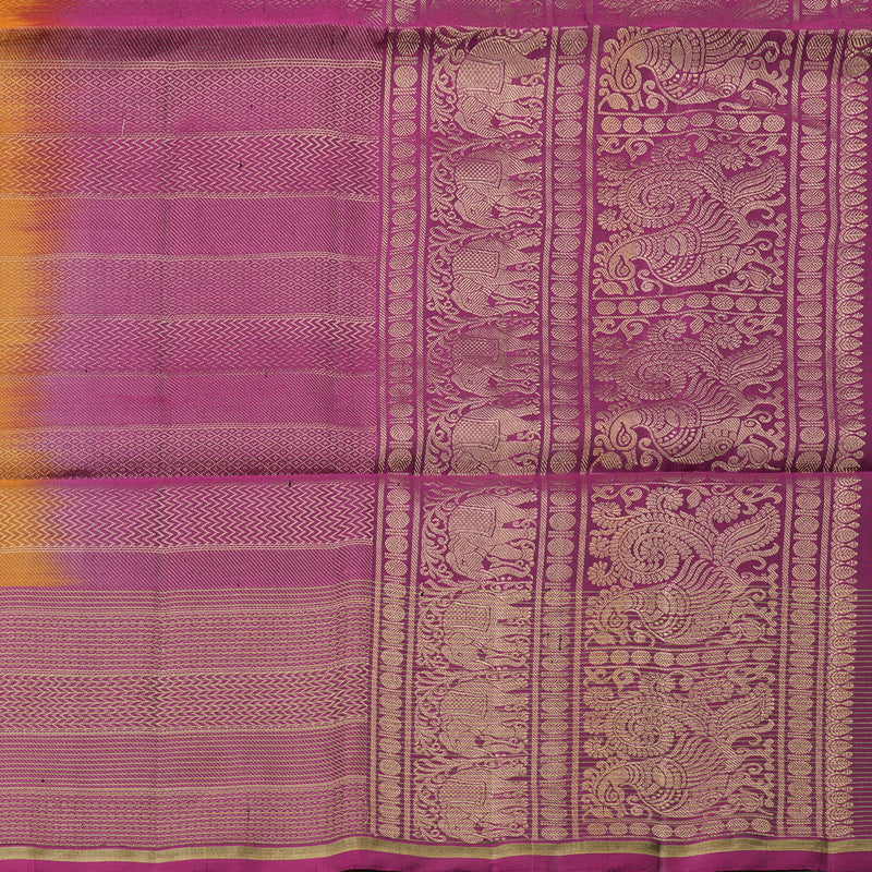 Hayagrivas Handloom Soft Silk Saree in Radiant Honey Orange with Majestic Pink Contrast KBD1788A3-12