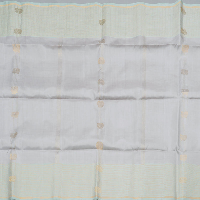 Hayagrivas Silver Grey Handloom Soft Silk Saree KBD1788A3-9