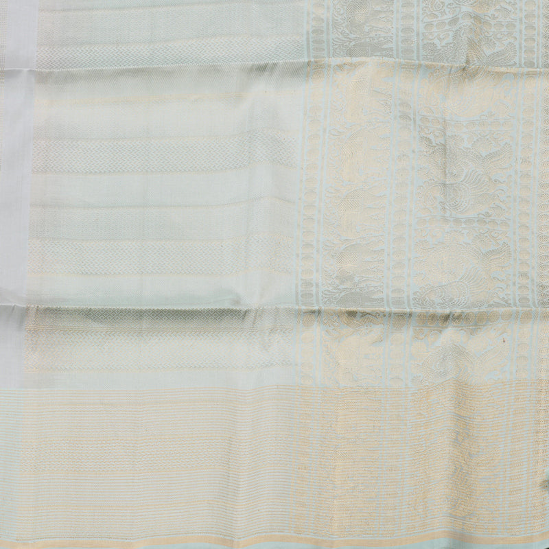 Hayagrivas Silver Grey Handloom Soft Silk Saree KBD1788A3-9