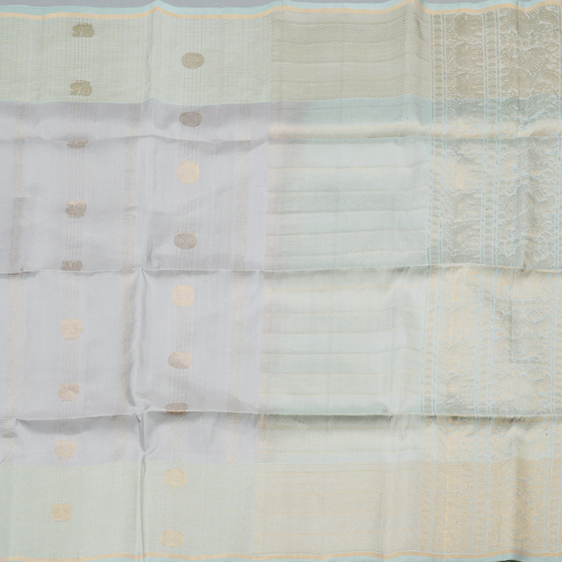 Hayagrivas Silver Grey Handloom Soft Silk Saree KBD1788A3-9