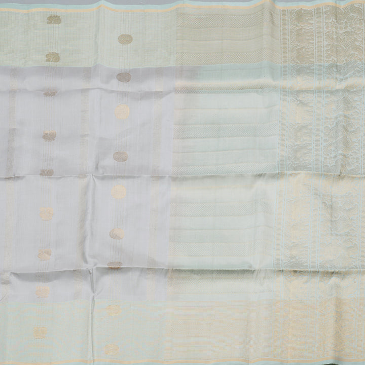 Hayagrivas Silver Grey Handloom Soft Silk Saree KBD1788A3-9