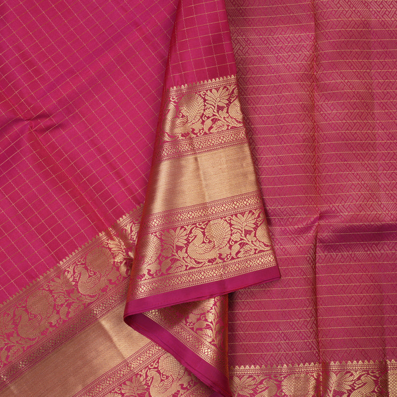 Hayagrivas Handloom Soft Silk Saree in Radiant Pink KBD1788A4-8