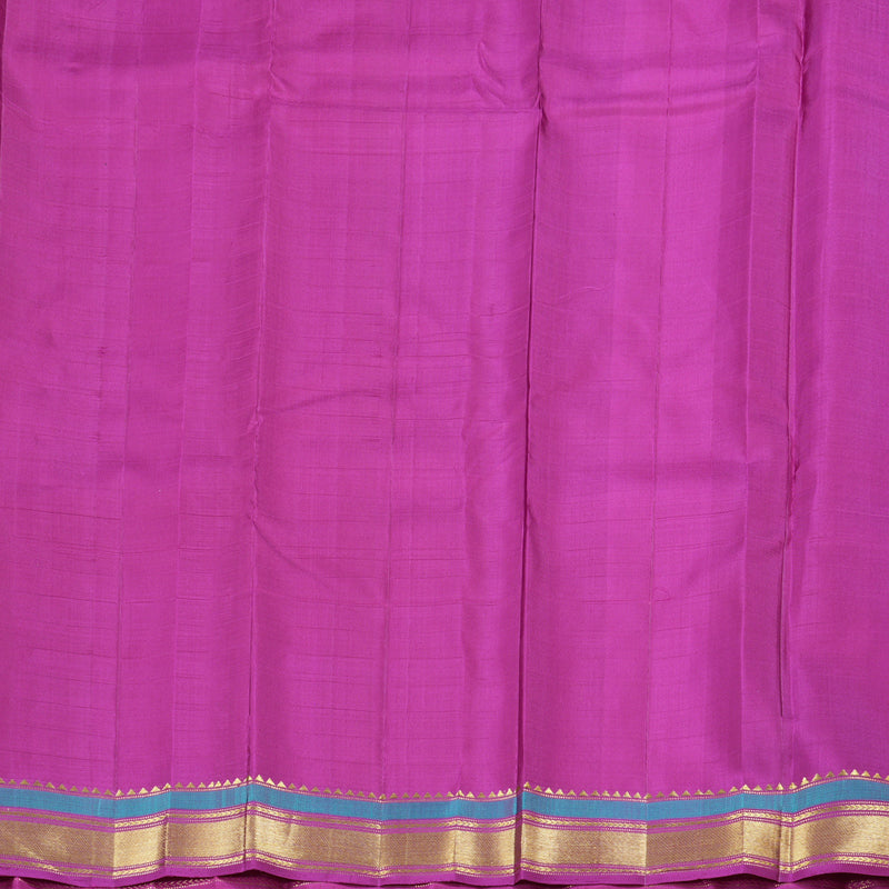 Hayagrivas Orangish Pink Handloom Kanjivaram Silk Saree with Purple Border KBD1790A2-1