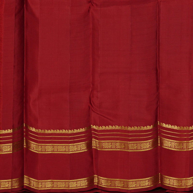 Hayagrivas Sandal Handloom Kanjivaram Silk Saree with Ganga Jamuna (Green And Maroon) Border KBD1791A1-1