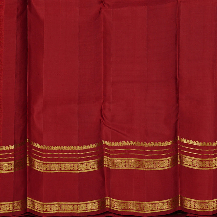 Hayagrivas Sandal Handloom Kanjivaram Silk Saree with Ganga Jamuna (Green And Maroon) Border KBD1791A1-1