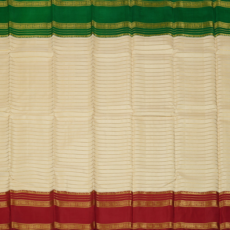Hayagrivas Sandal Handloom Kanjivaram Silk Saree with Ganga Jamuna (Green And Maroon) Border KBD1791A1-1