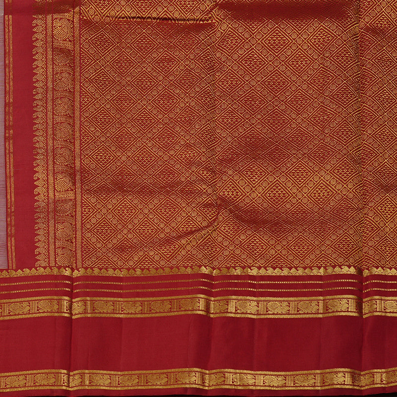 Hayagrivas Sandal Handloom Kanjivaram Silk Saree with Ganga Jamuna (Green And Maroon) Border KBD1791A1-1
