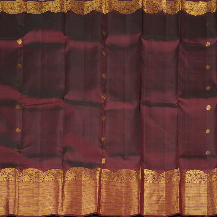 Hayagrivas Wine Maroon Handloom Kanjivaram Silk Saree KBD1793A3-2