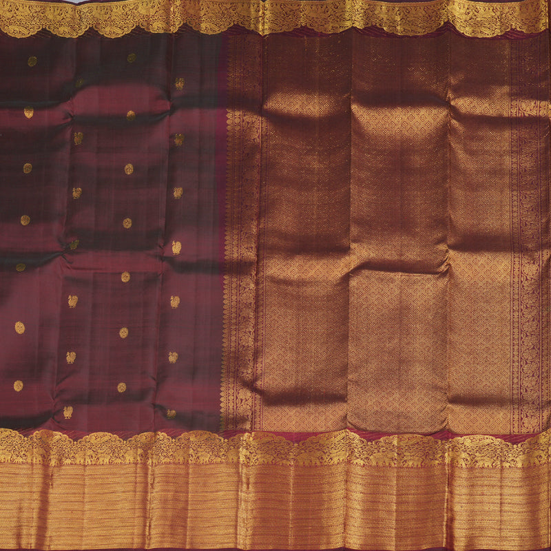 Hayagrivas Wine Maroon Handloom Kanjivaram Silk Saree KBD1793A3-2