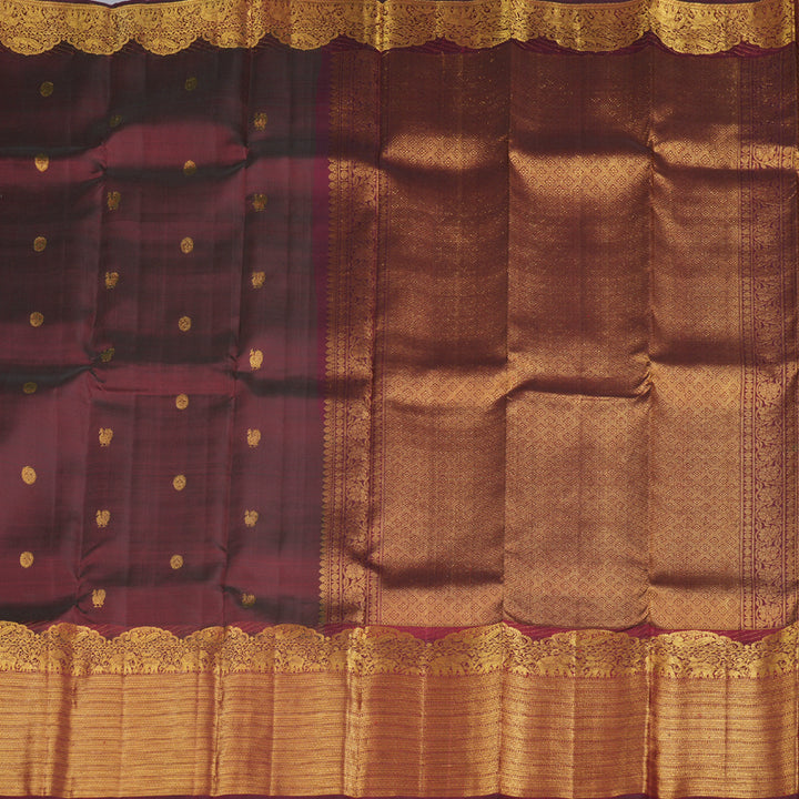Hayagrivas Wine Maroon Handloom Kanjivaram Silk Saree KBD1793A3-2