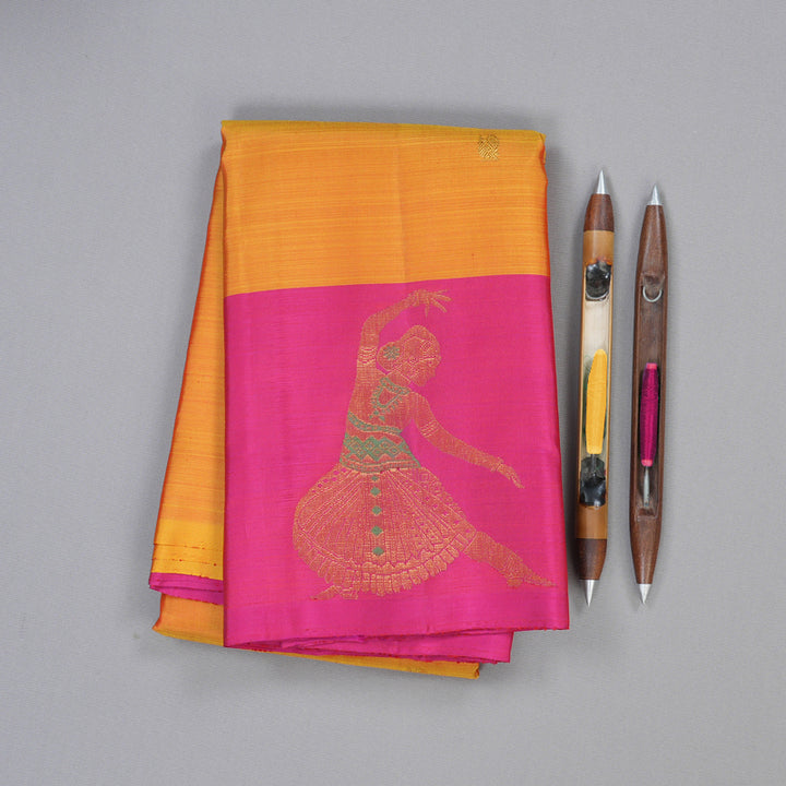 Hayagrivas Handloom Kanjivaram Silk Saree in Luminous Golden Yellow KBD1796A3-5