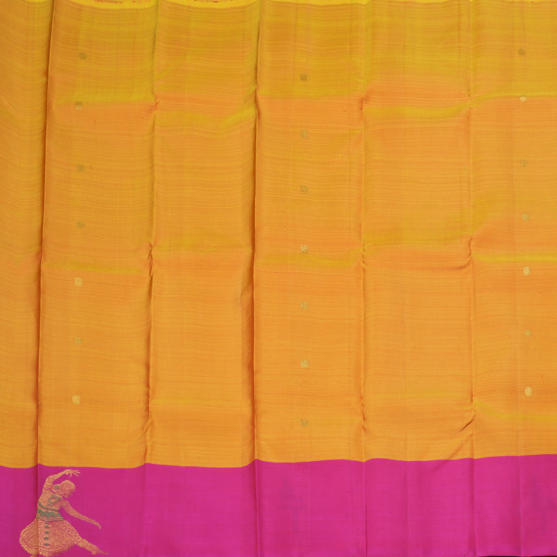Hayagrivas Handloom Kanjivaram Silk Saree in Luminous Golden Yellow KBD1796A3-5