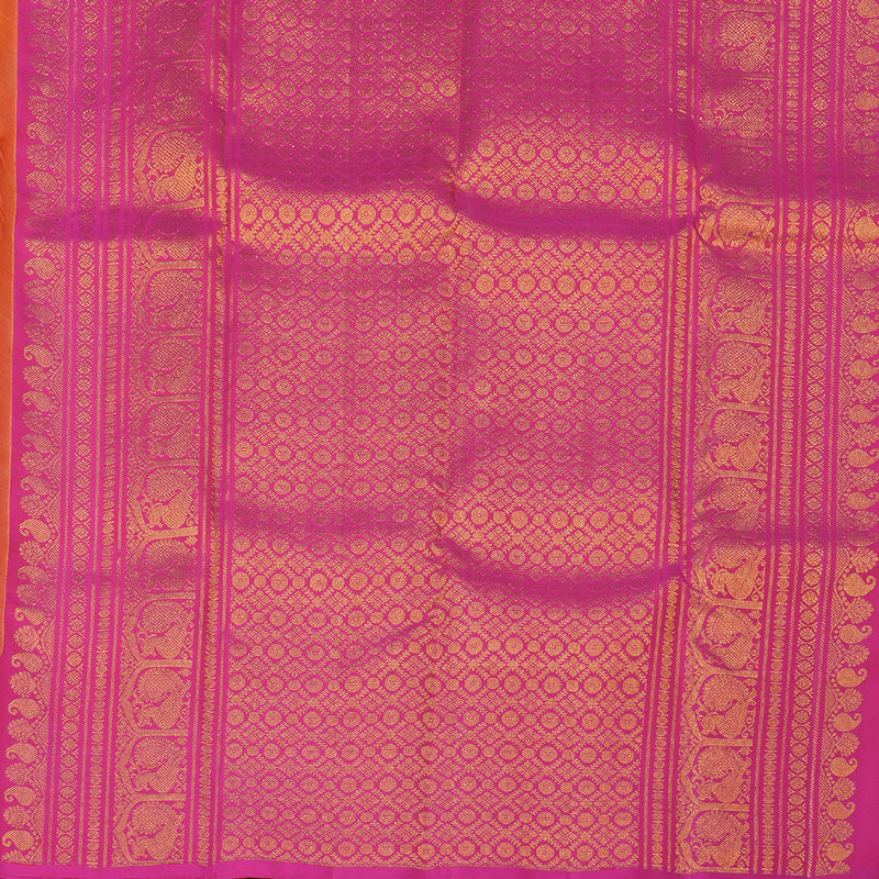 Hayagrivas Handloom Kanjivaram Silk Saree in Luminous Golden Yellow KBD1796A3-5