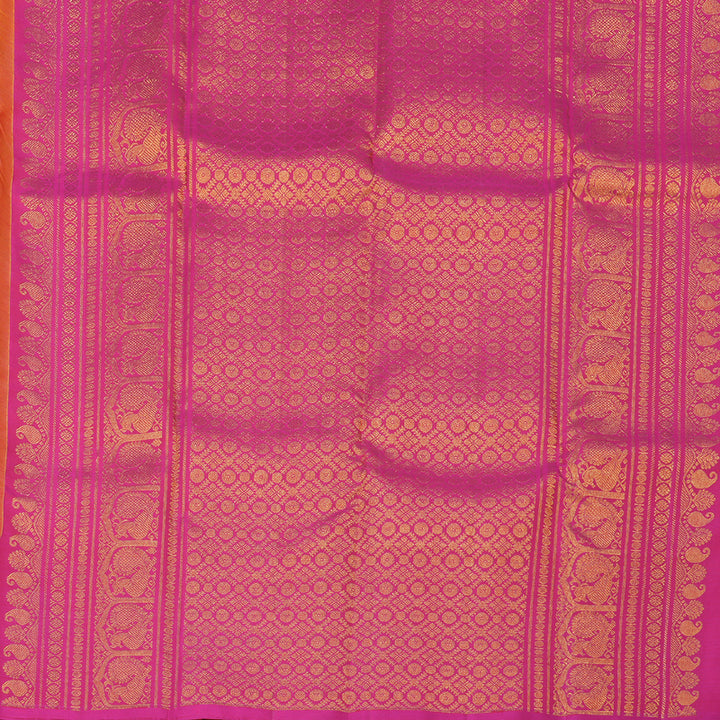 Hayagrivas Handloom Kanjivaram Silk Saree in Luminous Golden Yellow KBD1796A3-5