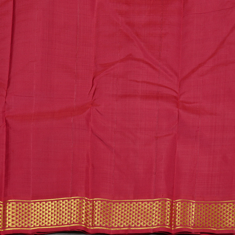 Hayagrivas White Handloom Kanjivaram Silk Saree with Ganga Jamuna (Black And Maroon) Border KBD1798B10-2