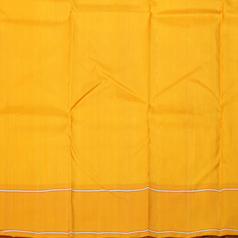 Hayagrivas Handloom Ivory With Mustard Kanjivaram Silk Saree KBD1798B5-10