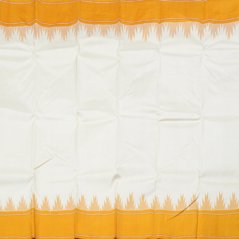 Hayagrivas Handloom Ivory With Mustard Kanjivaram Silk Saree KBD1798B5-10