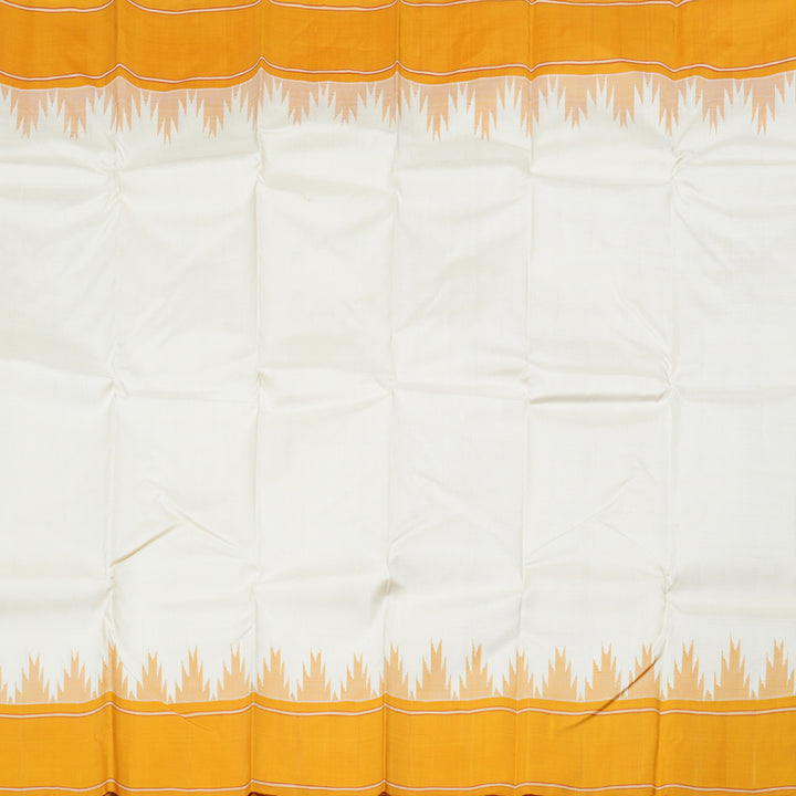 Hayagrivas Handloom Ivory With Mustard Kanjivaram Silk Saree KBD1798B5-10