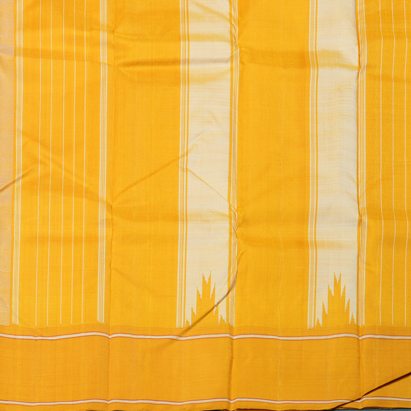 Hayagrivas Handloom Ivory With Mustard Kanjivaram Silk Saree KBD1798B5-10