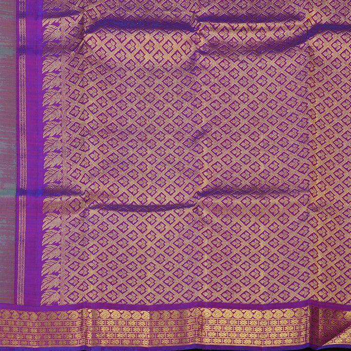 Hayagrivas Handloom Pure Kanjivaram Silk Saree in Glossy Fluorescent Green KBD1798B9-1