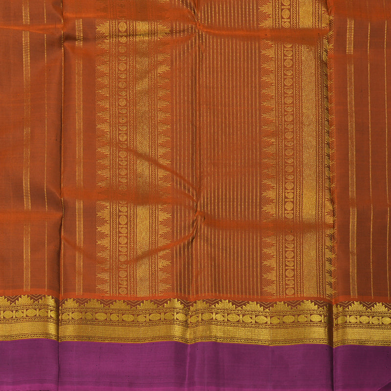 Hayagrivas Handloom Black Kanjivaram Silk Saree with Magenta Border KBD1800B2-1
