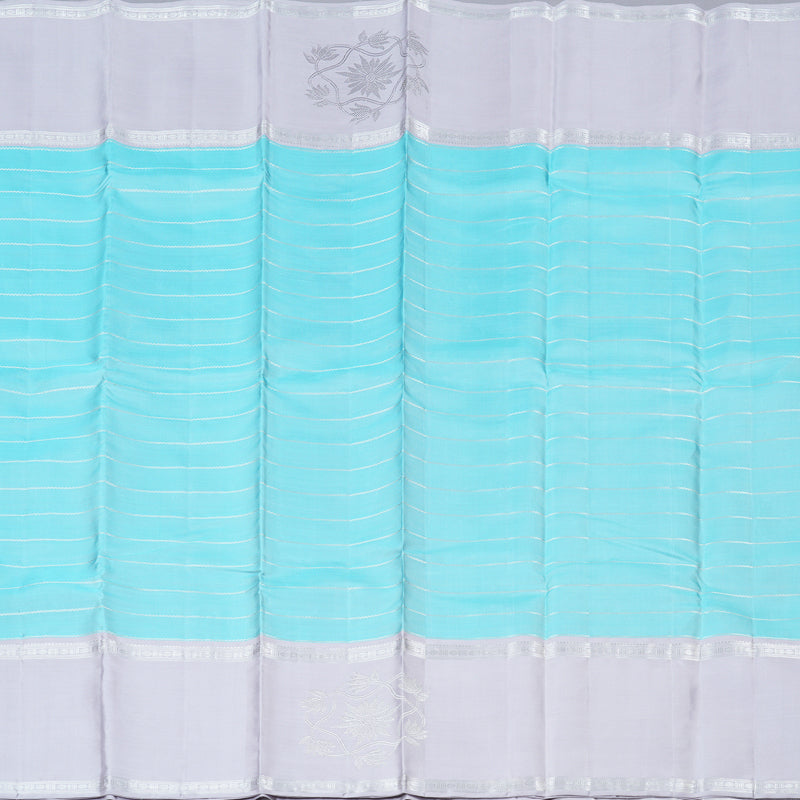 Hayagrivas Handloom Kanjivaram Silk Saree in Serene Light Sky Blue KBD1802B4-1