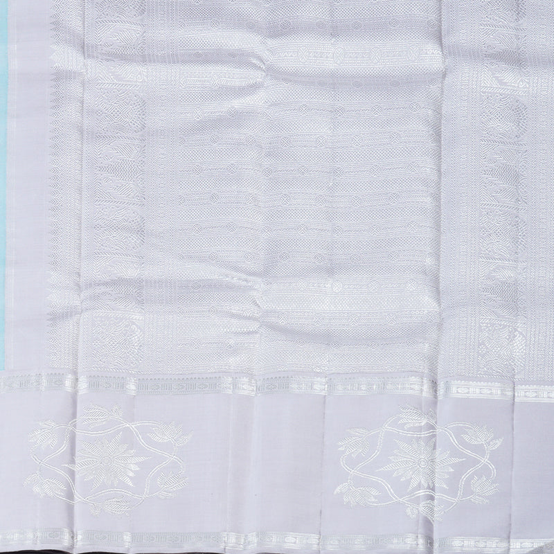 Hayagrivas Handloom Kanjivaram Silk Saree in Serene Light Sky Blue KBD1802B4-1