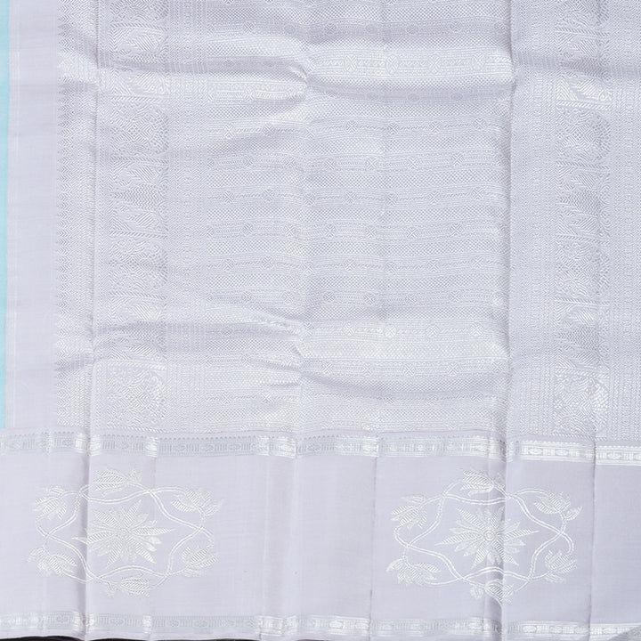 Hayagrivas Handloom Kanjivaram Silk Saree in Serene Light Sky Blue KBD1802B4-1