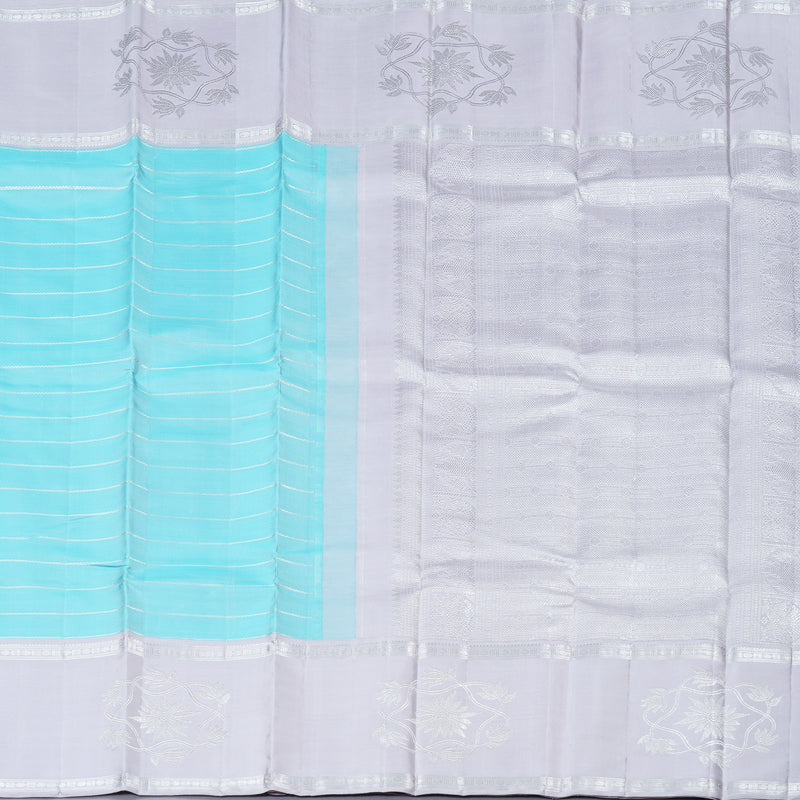 Hayagrivas Handloom Kanjivaram Silk Saree in Serene Light Sky Blue KBD1802B4-1
