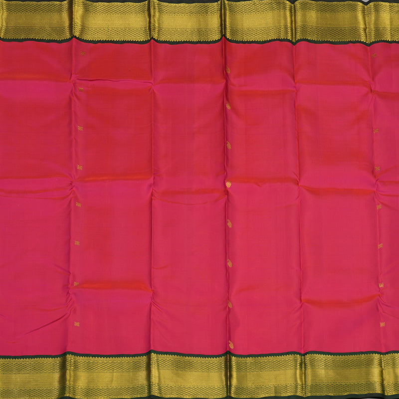 Hayagrivas Handloom Rani Pink Kanjivaram Silk Saree with Karum Pachai border KBD1803B1-1