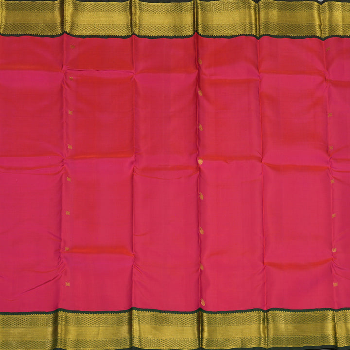 Hayagrivas Handloom Rani Pink Kanjivaram Silk Saree with Karum Pachai border KBD1803B1-1