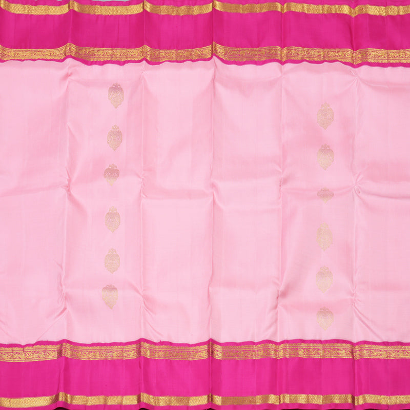 Hayagrivas Rose Pink Handloom Kanjivaram Silk Saree with Pink Border KBD1805B6-1