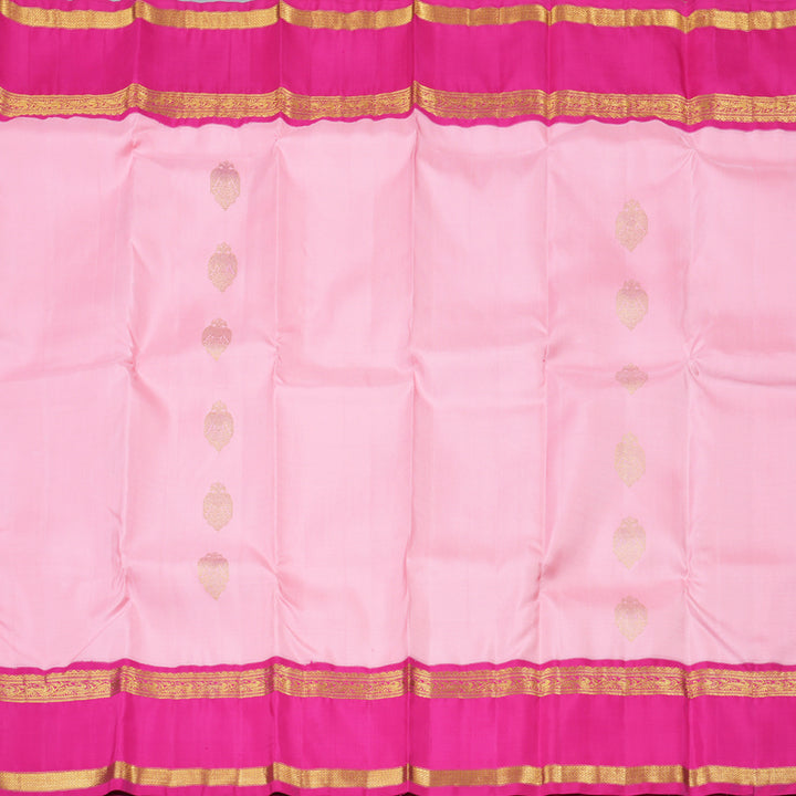 Hayagrivas Rose Pink Handloom Kanjivaram Silk Saree with Pink Border KBD1805B6-1