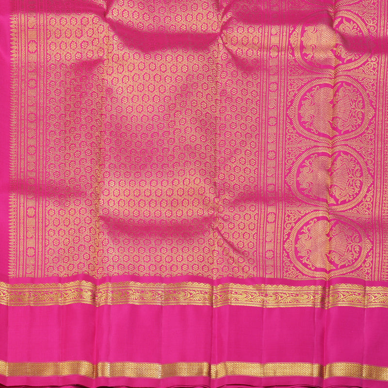 Hayagrivas Rose Pink Handloom Kanjivaram Silk Saree with Pink Border KBD1805B6-1