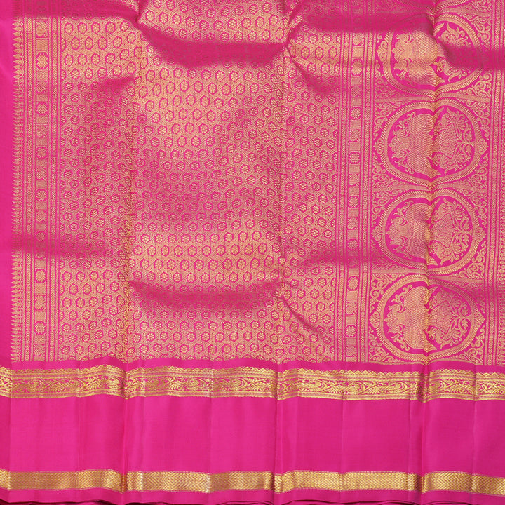 Hayagrivas Rose Pink Handloom Kanjivaram Silk Saree with Pink Border KBD1805B6-1