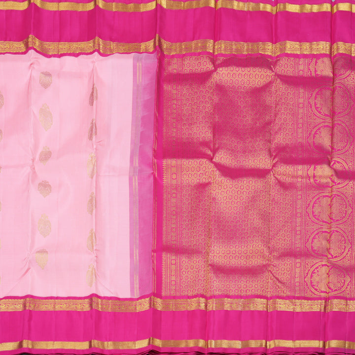 Hayagrivas Rose Pink Handloom Kanjivaram Silk Saree with Pink Border KBD1805B6-1