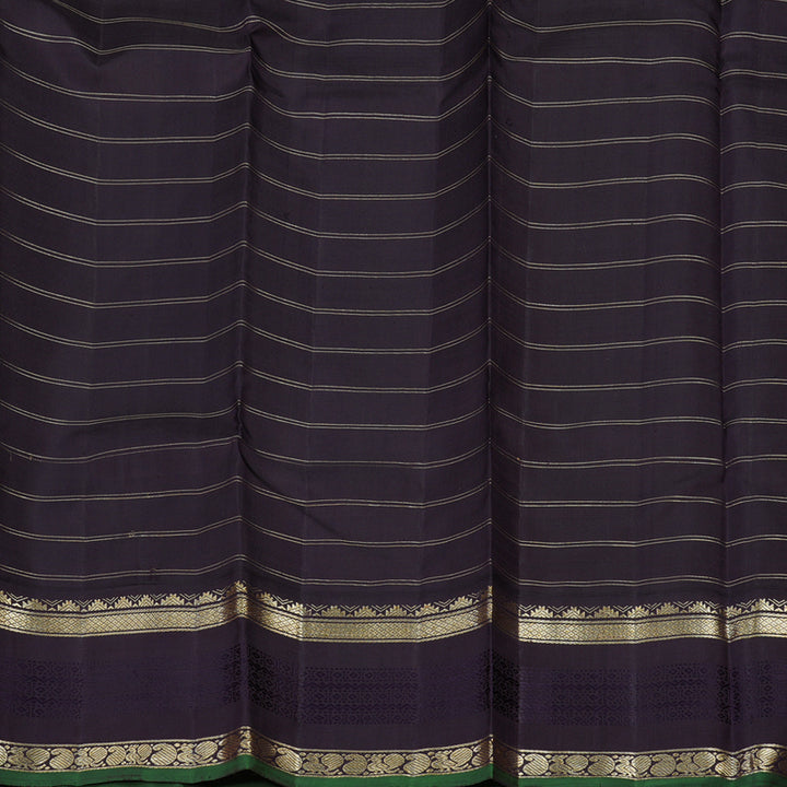 Hayagrivas Handloom Sandal Beige Kanjivaram Silk Saree with Midnight Blue Border KBD1808B10-1