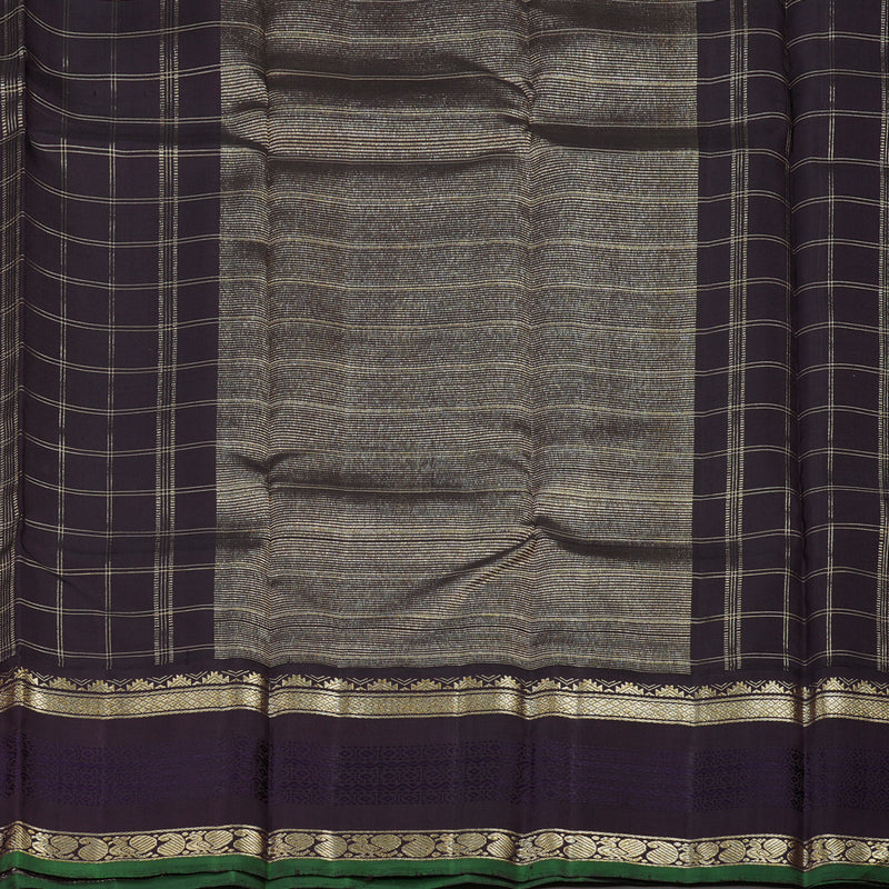 Hayagrivas Handloom Sandal Beige Kanjivaram Silk Saree with Midnight Blue Border KBD1808B10-1