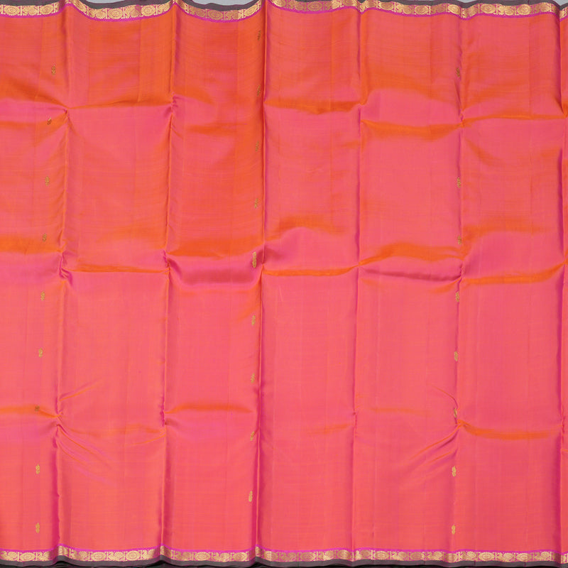 Hayagrivas Orangish Pink Handloom Kanjivaram Silk Saree with Pink Border KBD1808B20-1