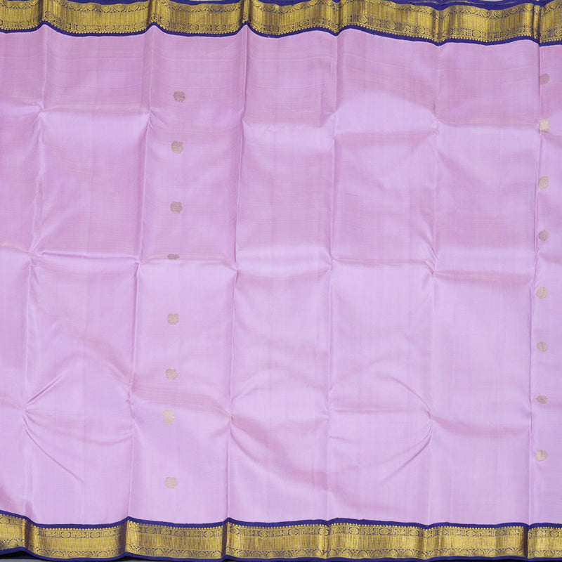 Hayagrivas Lilac Color Handloom Kanjivaram Silk Saree with Blue Border with KBD1811B4-1