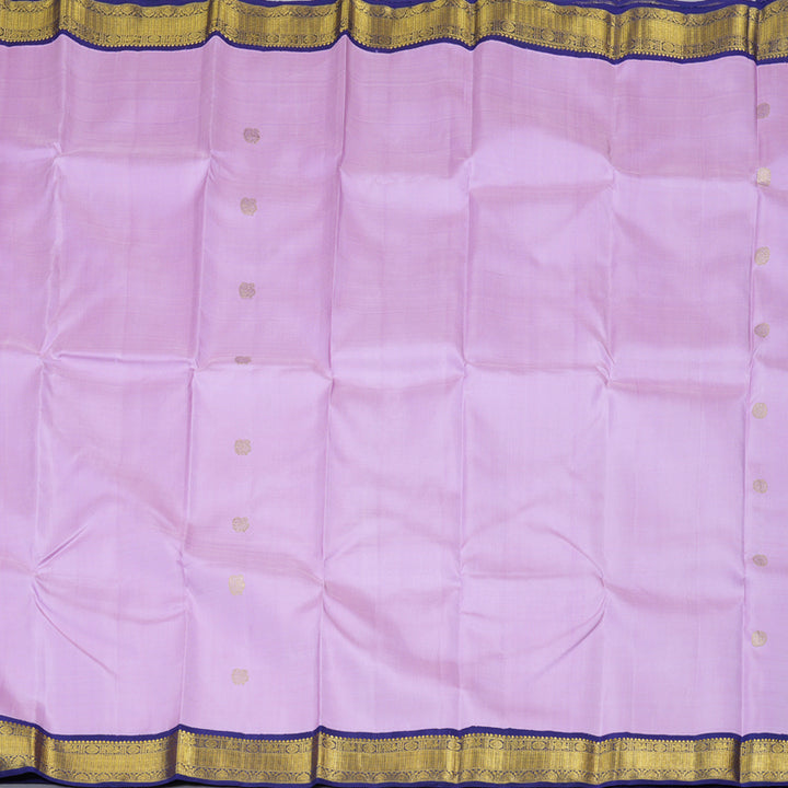 Hayagrivas Lilac Color Handloom Kanjivaram Silk Saree with Blue Border with KBD1811B4-1