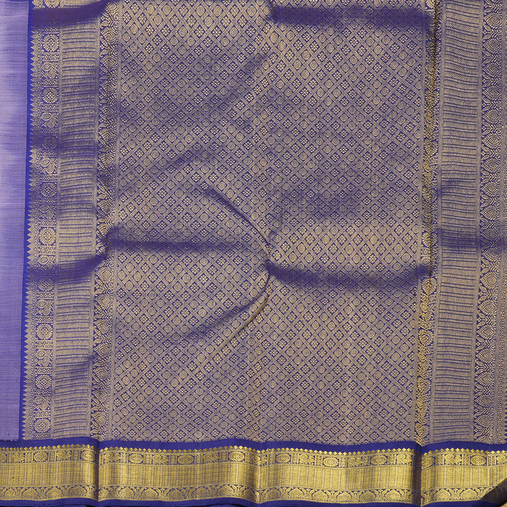 Hayagrivas Lilac Color Handloom Kanjivaram Silk Saree with Blue Border with KBD1811B4-1